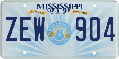 MS license plate ZEW904