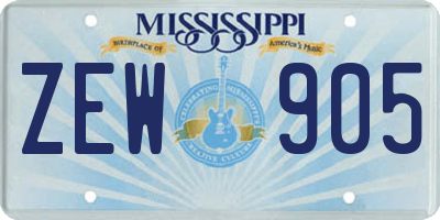 MS license plate ZEW905