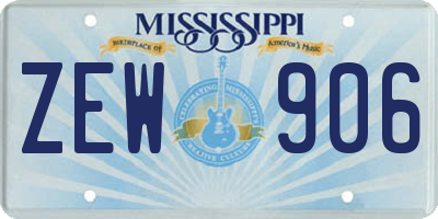 MS license plate ZEW906