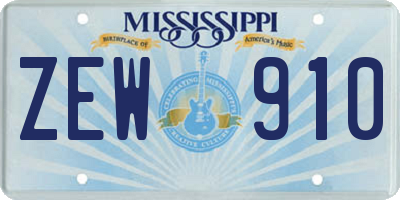 MS license plate ZEW910