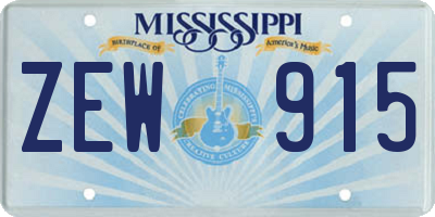 MS license plate ZEW915