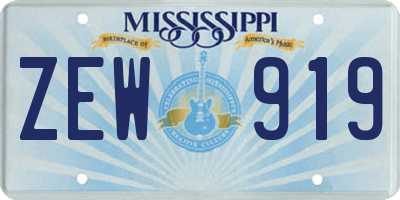MS license plate ZEW919