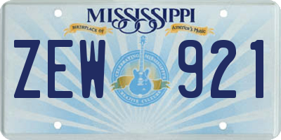 MS license plate ZEW921