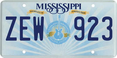 MS license plate ZEW923