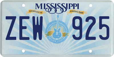 MS license plate ZEW925