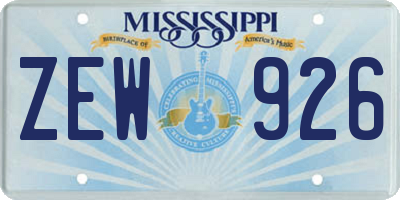 MS license plate ZEW926