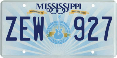 MS license plate ZEW927