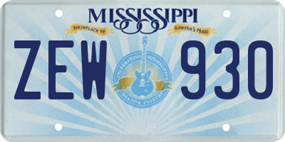 MS license plate ZEW930