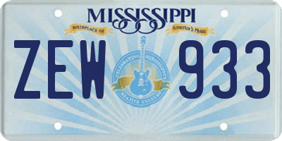 MS license plate ZEW933