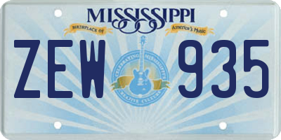 MS license plate ZEW935