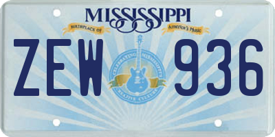 MS license plate ZEW936