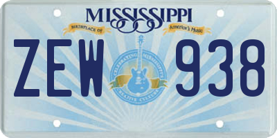 MS license plate ZEW938