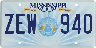 MS license plate ZEW940