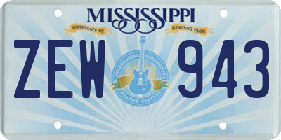 MS license plate ZEW943