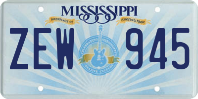 MS license plate ZEW945