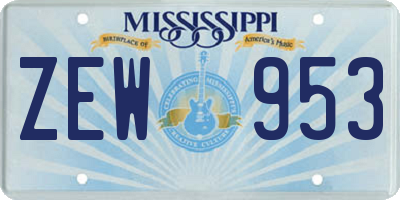 MS license plate ZEW953