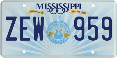 MS license plate ZEW959