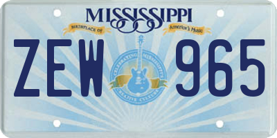 MS license plate ZEW965