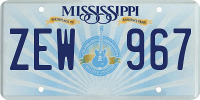 MS license plate ZEW967