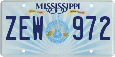 MS license plate ZEW972