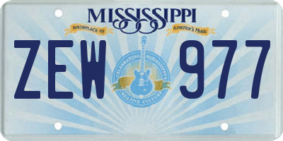 MS license plate ZEW977
