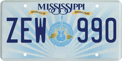 MS license plate ZEW990