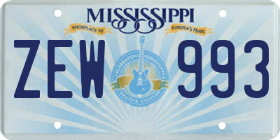 MS license plate ZEW993