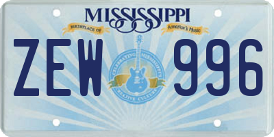MS license plate ZEW996