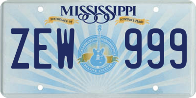 MS license plate ZEW999