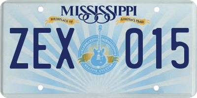 MS license plate ZEX015
