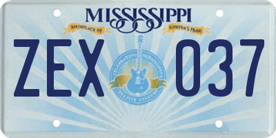MS license plate ZEX037
