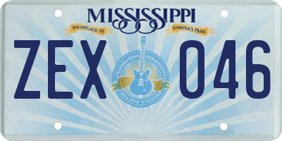 MS license plate ZEX046
