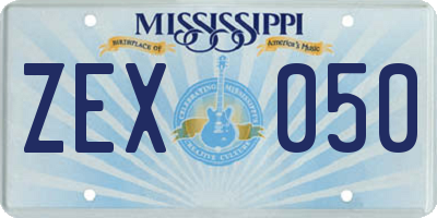 MS license plate ZEX050