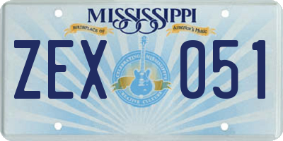 MS license plate ZEX051