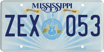 MS license plate ZEX053