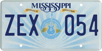 MS license plate ZEX054