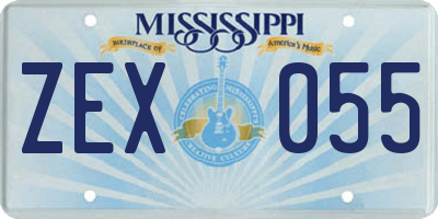 MS license plate ZEX055