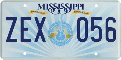 MS license plate ZEX056