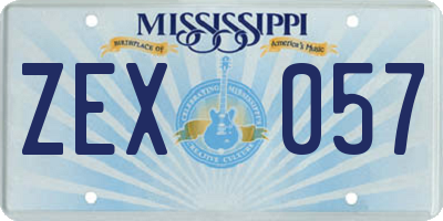 MS license plate ZEX057
