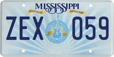 MS license plate ZEX059