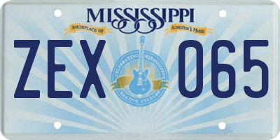 MS license plate ZEX065