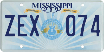 MS license plate ZEX074