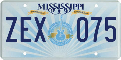 MS license plate ZEX075