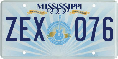 MS license plate ZEX076
