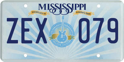 MS license plate ZEX079