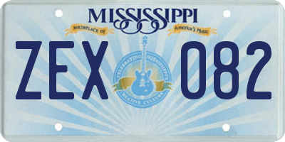 MS license plate ZEX082