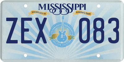 MS license plate ZEX083