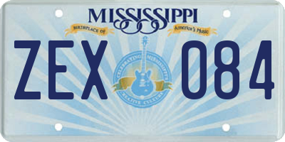 MS license plate ZEX084