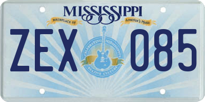 MS license plate ZEX085