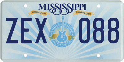 MS license plate ZEX088